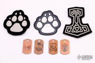 Steel Flame Tags/Sticker/Patches