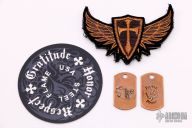Steel Flame Tags/Sticker/Patch