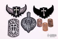 Steel Flame Tags/Stickers/Patches