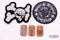 Steel Flame Tags/Sticker/Patch