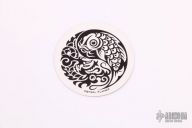 Steel Flame Tags/Sticker/Patch