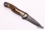 Damascus and Stag Linerlock 