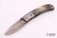 Damascus and Black Lip Pearl Linerlock