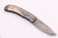 Damascus and Black Lip Pearl Linerlock