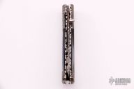 Damascus and Black Lip Pearl Linerlock