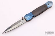 Dagger Linerlock - Damascus and Carbon Fiber