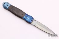 Dagger Linerlock - Damascus and Carbon Fiber