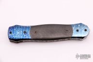 Dagger Linerlock - Damascus and Carbon Fiber
