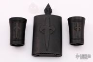  DLC Titanium Flask Set w/ Two Matching Shot Glasses