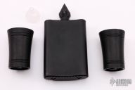  DLC Titanium Flask Set w/ Two Matching Shot Glasses