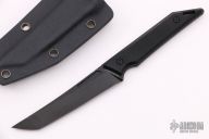 Goliath Pocket Fixed Blade, CPM-20CV, Black G10 Handle w/ DLC Black Stonewashed Finish, Right Pocket Carry  