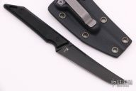 Goliath Pocket Fixed Blade, CPM-20CV, Black G10 Handle w/ DLC Black Stonewashed Finish, Right Pocket Carry  