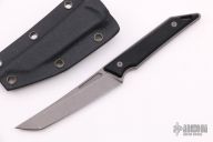 Goliath Pocket Fixed Blade, CPM-20CV Steel, Black G10 Handle w/ Stonewash Finish, Right Pocket Carry