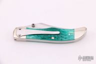 Pocket Worn Kentucky Bluegrass Green Jigged Bone Mid-Folding Hunter 