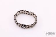  Flat Axe Link Sterling Silver Bracelet - Crusader Cross Clasp 