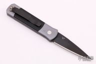 Godson 702 - Grey Handle / Black G10 Inlays / Black Blade / Plain Edge