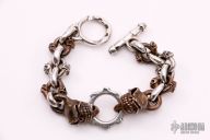 Twin Skull Bracelet w/ Basic Link +2 Slicksters and Gear Hoop