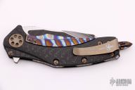 Matrix San-Mai Damascus and Flamed Hardware #040