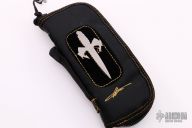 Matrix San-Mai Damascus and Flamed Hardware #040