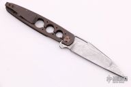 Tear Drop Wharncliffe Flipper - Damascus and Zirconium