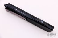 Combat Troodon Double Edge Spike Grind-Blued Mosaic Damascus-Blue Twill Carbon Fiber top w/ Hefted Anodized Alloy & Blue Ringed Titanium Hardware S/N024