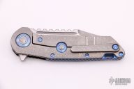 Warhound-Stonewash- Carbon Fiber Handle w/ Blue Titanium Hardware S/N001