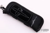 Warhound-Stonewash- Carbon Fiber Handle w/ Blue Titanium Hardware S/N001