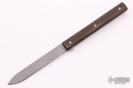 Melon/Fruit Linerlock Flipper - Green Canvas Micarta