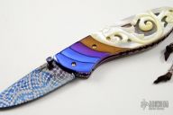 Damascus & Carved Pearl Folder