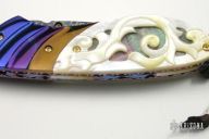 Damascus & Carved Pearl Folder