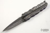 Carved Damascus Balisong