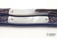 Carved Damascus & Pearl Balisong