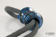 ZircuTi Dark Timascus Handmade EDC Paracord Lanyard Bead, SIlver-Blue finish