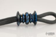 ZircuTi Dark Timascus Handmade EDC Paracord Lanyard Bead, SIlver-Blue finish