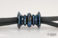 ZircuTi Dark Timascus Handmade EDC Paracord Lanyard Bead, SIlver-Blue finish