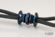 ZircuTi Dark Timascus Handmade EDC Paracord Lanyard Bead, SIlver-Blue finish