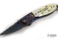 Damascus & Carved Pearl Folder