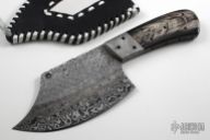 Damascus & Buffalo Horn Cleaver
