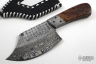 Damascus & Burl Wood Cleaver