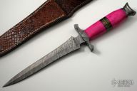 Damascus & Dyed Bone Dagger