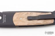 Brend Auto #1 - Black Handle w/ Maple Burl / Black Plain Edge