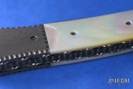 Damascus & Pearl Bolster Release Automatic Linerlock