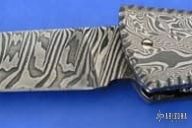 Damascus & Pearl Bolster Release Automatic Linerlock