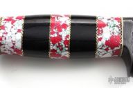 Damascus, Jasper & Buffalo Horn Knife