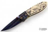Scrimshawed Damascus Folder