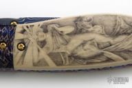 Scrimshawed Damascus Folder