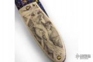 Scrimshawed Damascus Folder