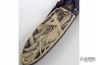 Scrimshawed Damascus Folder