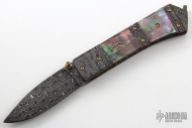 Damascus & Black Lip Pearl Lockback