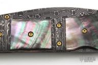 Damascus & Black Lip Pearl Lockback